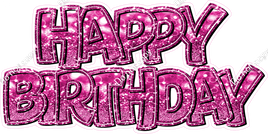 Hot Pink Bokeh BB Happy Birthday Statement