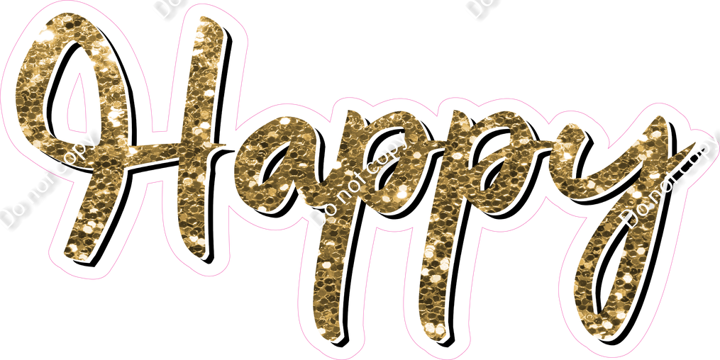Cursive - Gold - Happy| Sign Swag USA