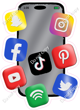 Cell Phone with Floating Social Media Links