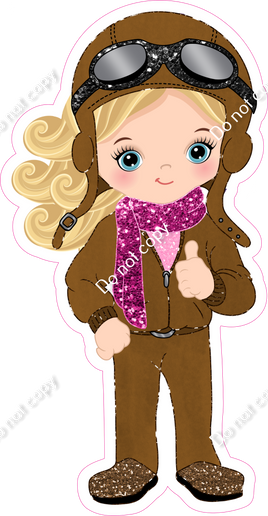 Aviator - Light Skin Tone - Blond - Girl - Hot Pink