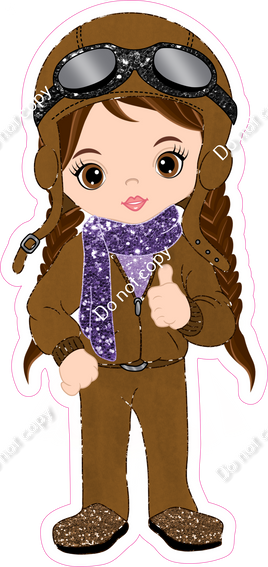 Aviator - Light Skin Tone - Brown Hair - Girl - Purple