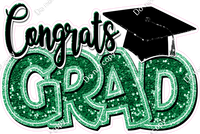 Green - Sparkle - Congrats Grad Statement w/ Variants