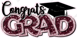Burgundy - Sparkle - Congrats Grad Statement w/ Variants