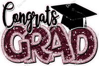 Burgundy - Sparkle - Congrats Grad Statement w/ Variants
