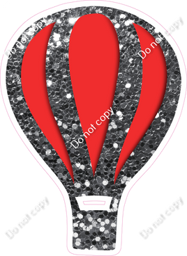 Hot Air Balloon - Red & Silver
