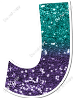 LG 23.5" Individuals - Teal / Purple Ombre Sparkle