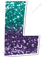 LG 23.5" Individuals - Teal / Purple Ombre Sparkle