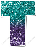 LG 23.5" Individuals - Teal / Purple Ombre Sparkle