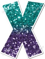 LG 23.5" Individuals - Teal / Purple Ombre Sparkle