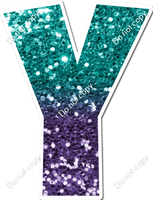 LG 23.5" Individuals - Teal / Purple Ombre Sparkle