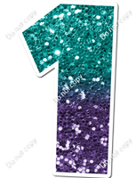 LG 23.5" Individuals - Teal / Purple Ombre Sparkle