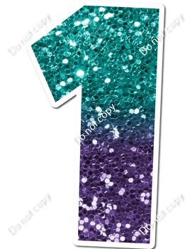 30" Individuals - Teal / Purple Ombre Sparkle