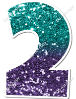 LG 23.5" Individuals - Teal / Purple Ombre Sparkle