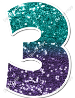 LG 23.5" Individuals - Teal / Purple Ombre Sparkle