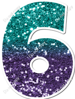 LG 23.5" Individuals - Teal / Purple Ombre Sparkle