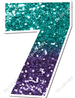 LG 23.5" Individuals - Teal / Purple Ombre Sparkle