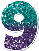 LG 23.5" Individuals - Teal / Purple Ombre Sparkle