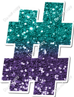 LG 23.5" Individuals - Teal / Purple Ombre Sparkle