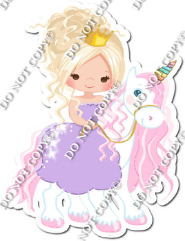 Light Skin Tone Girl on Unicorn