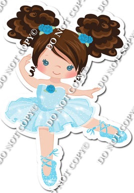 Light Skin, Blue Dress Ballerina Girl