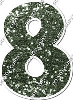 30" - XL KG Individual Sparkle Sage Numbers