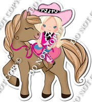 Western Cowgirl - Light Skin Girl on Horse
