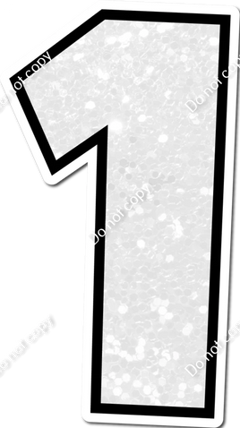 30" Individuals - White Sparkle with Black Outlines