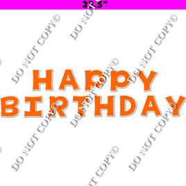 23.5" KG 13 pc Flat Orange - Happy Birthday Set