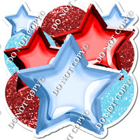 Baby Blue & Red Balloon & Star Bundle