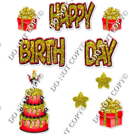 10 pc Happy Birthday - Swift - Red & Yellow Flair-hbd0305