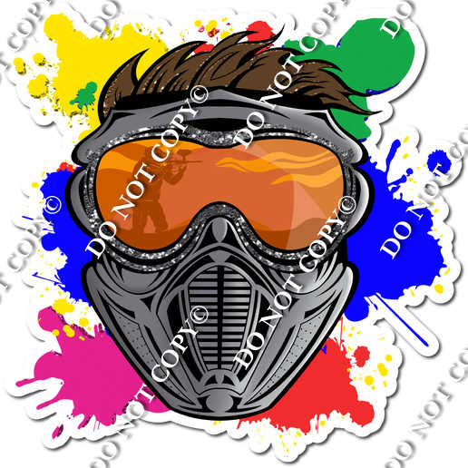 Splatter Mask Label Orange - Paintball Mask & Splatter| Sign Swag USA