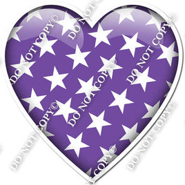 Flat Purple with Star Pattern Heart