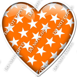 Flat Orange with Star Pattern Heart