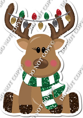 Sitting Reindeer with Green Scarf w/ Variants