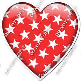 Flat Red with Star Pattern Heart