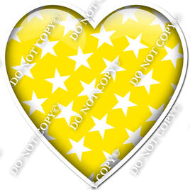 Flat Yellow with Star Pattern Heart
