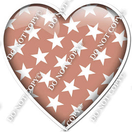 Flat Rose Gold with Star Pattern Heart