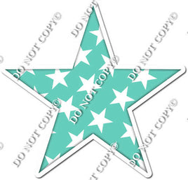 Copy of Flat Hunter Green with Star Pattern Star