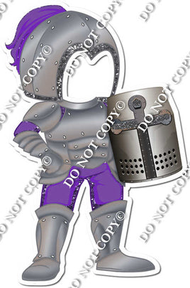 Purple Armor Suit Holding Shield Cut Out w/ Variant