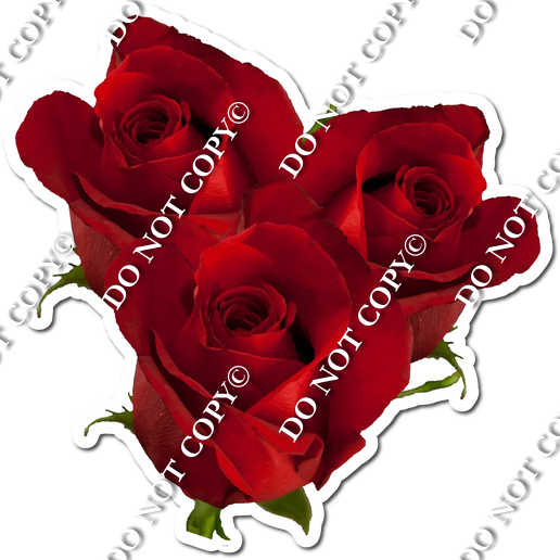 Red Roses Swag 3 Red Roses with Leaves| Sign Swag USA