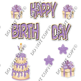 10 pc Happy Birthday - Swift - Champagne & Lavender Flair-hbd0316