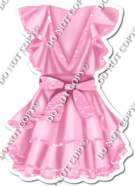 Baby Pink Dress with Baby Pink Bow w/ Variant