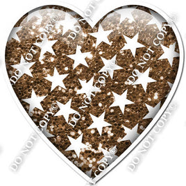 Sparkle Chocolate with Star Pattern Heart