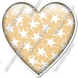 Sparkle Champagne with Star Pattern Heart