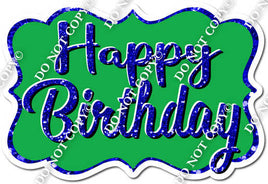 Blue & Green Happy Birthday Statement w/ Variant