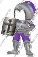 Purple Armor Suit Holding Shield Cut Out w/ Variant