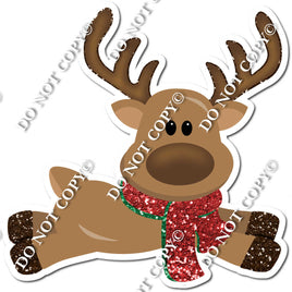 Flying Reindeer with Red & Green Scarf w/ Variant