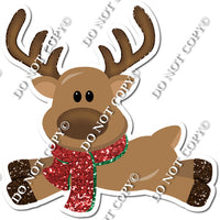 Flying Reindeer with Red & Green Scarf w/ Variant