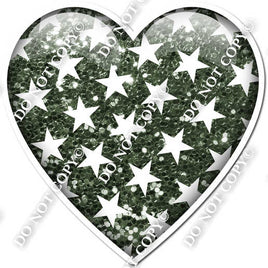 Sparkle Sage with Star Pattern Heart