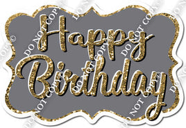 Silver & Gold Happy Birthday Statement w/ Variant